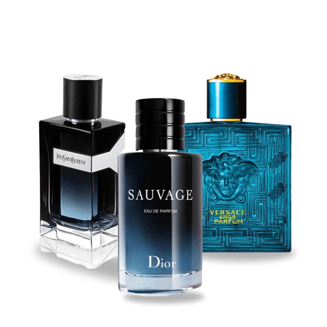 BLACK FRIDAY Combo de 3 Perfumes: Dior SAUVAGE, Yves Saint Laurent Y MEN y Versace EROS - 100ml