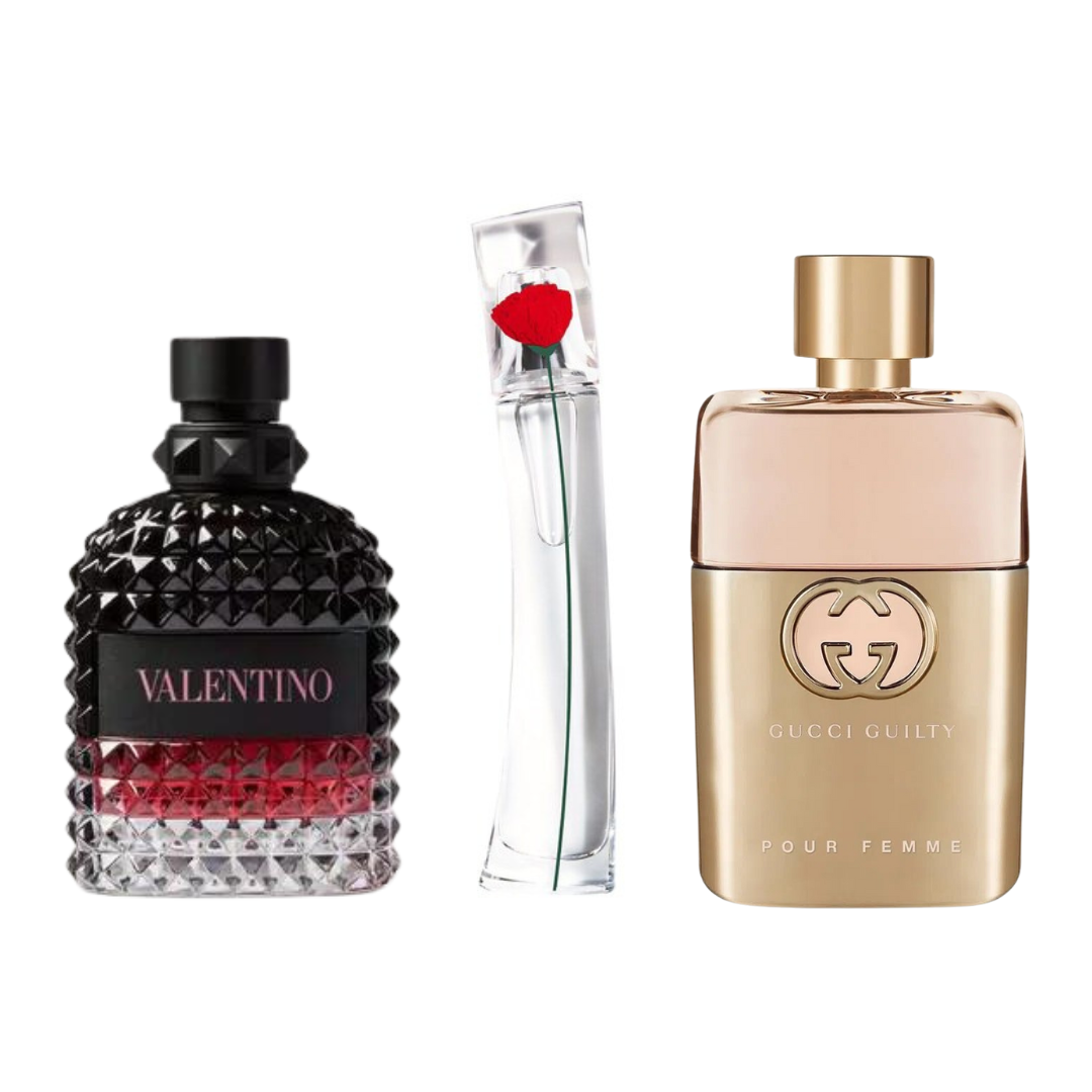 BLACK FRIDAY Combo de 3 Perfumes: Gucci Guilty, Valentino Intense y Flower By Kenzo - 100ml
