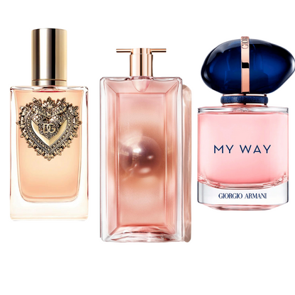 BLACK FRIDAY Combo de 3 Perfumes: Dolce &amp; Gabbana Devotion y My Way Giorgio Armani y Lancôme Idôle - 100ml
