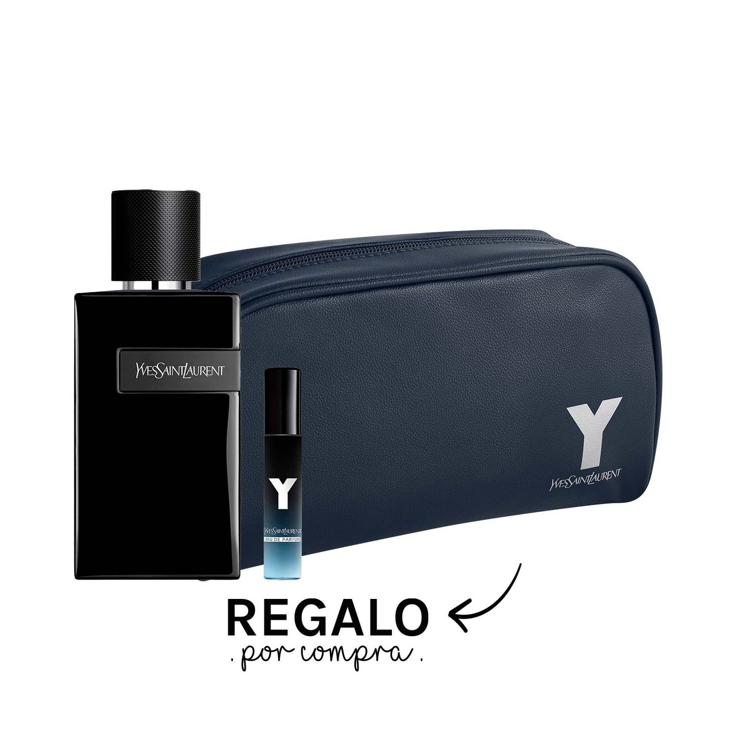 Aroma Y Masculino 100 ml + Pouch Azul + Mini EDP Exclusivo 7,5 ml